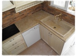 Κουζίνας Πάγκος Πέτρινος Τραβερτίνο Ειδική Κατασκευή Τιμή