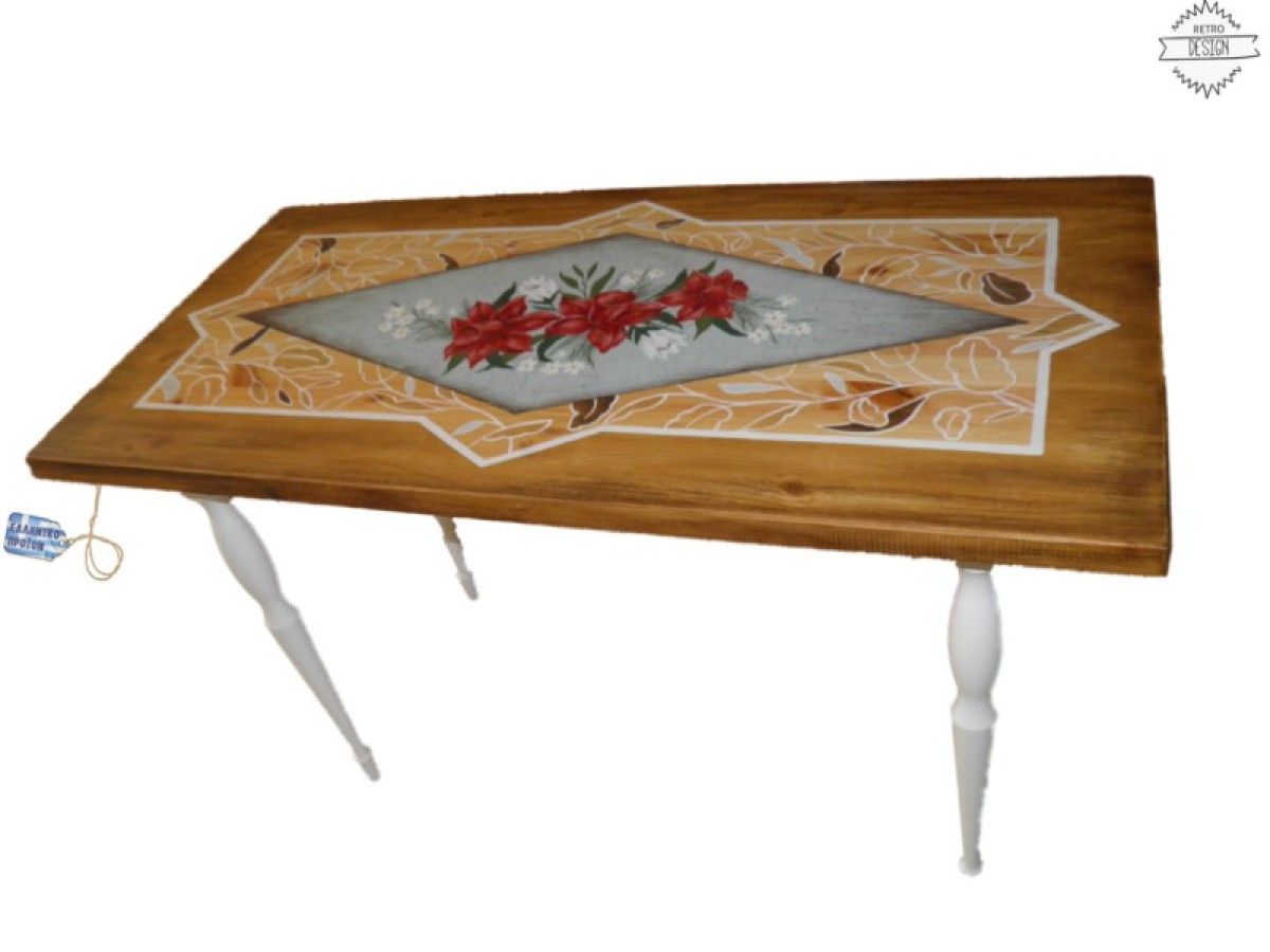 Ξύλινο Χειροποίητο Παλαιωμένο Τραπέζι Κουζίνας Νέλλη