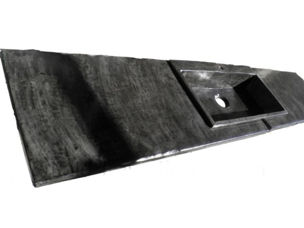 Μαύροι Χειροποίητοι Πάγκοι Κουζίνας Τραβερτίνο Ελληνική