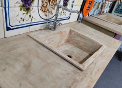 Small Handmade Stone Kitchen Sink 48.5 x 48.5 x 17 cm