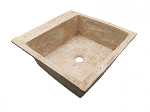 Small Handmade Stone Kitchen Sink 48.5 x 48.5 x 17 cm