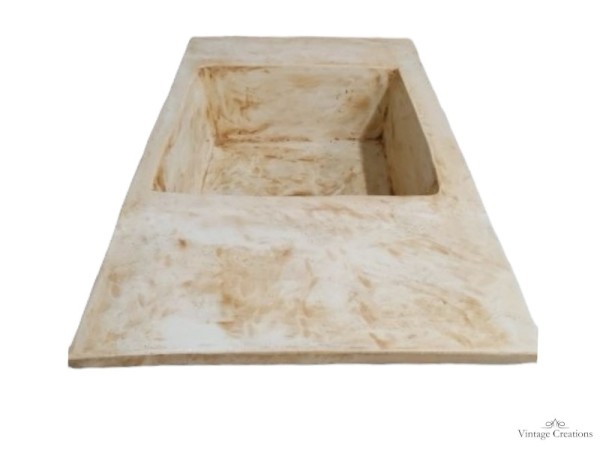 Countertops handmade single with built-in travertino sinks