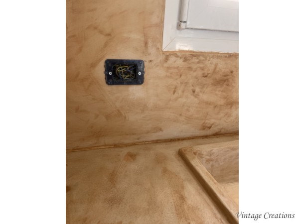 Vintage kitchen composition travertino kitchen counter and backsplash