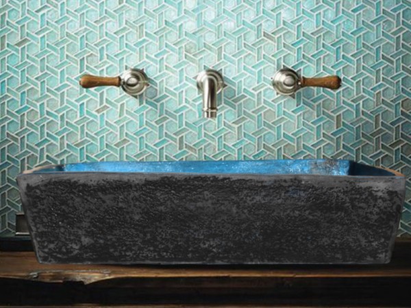 Bathroom Sink Handmade Myron 60 Blue Black