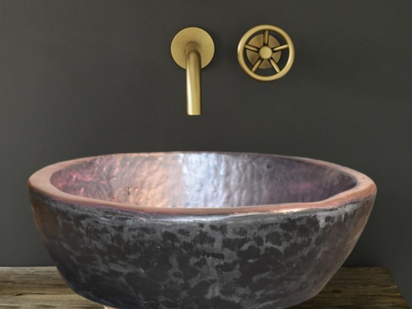 Handmade Bath Sink Bicolor Glafki Salmon Black