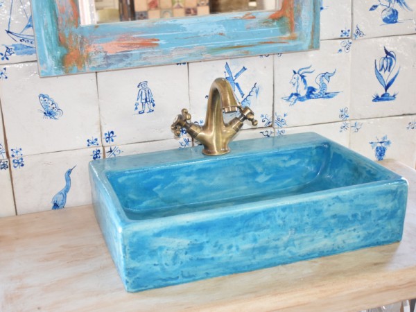 Χειροποίητος Νιπτήρας Μπάνιου Φήμιος Μπλε