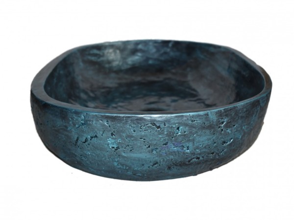 Χειροποίητος Νιπτήρας Μπάνιου Μαύρος Μεταλλιζέ Μπλε Θέτις