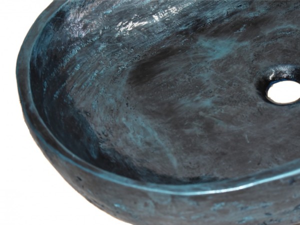 Χειροποίητος Νιπτήρας Μπάνιου Μαύρος Μεταλλιζέ Μπλε Θέτις