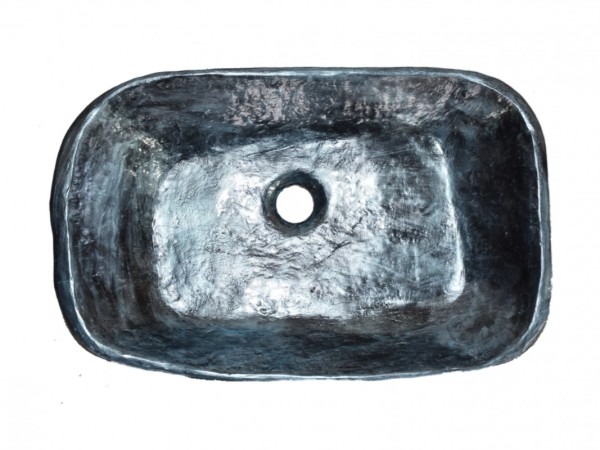 Χειροποίητος Νιπτήρας Μπάνιου Οδυσσέας μαύρος  μεταλλιζέ τυρκουάζ