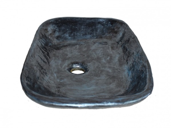 Χειροποίητος Νιπτήρας Μπάνιου Οδυσσέας μαύρος  μεταλλιζέ τυρκουάζ