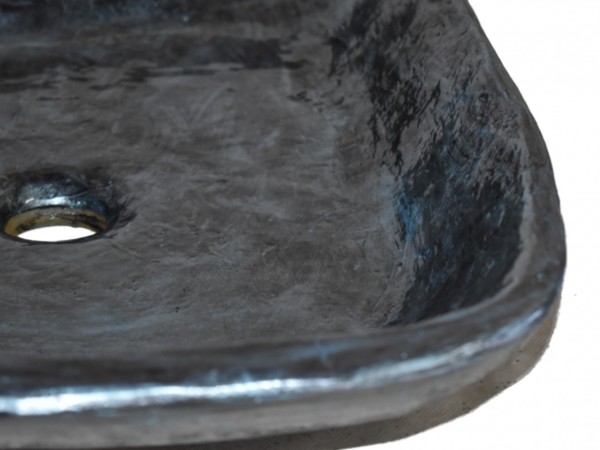 Χειροποίητος Νιπτήρας Μπάνιου Οδυσσέας μαύρος  μεταλλιζέ τυρκουάζ