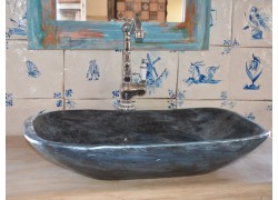 Χειροποίητος Νιπτήρας Μπάνιου Οδυσσέας μαύρος  μεταλλιζέ τυρκουάζ