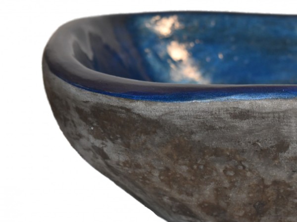 Χειροποίητος Νιπτήρας Μπάνιου Άτλας Δίχρωμος Μπλε - Καφέ