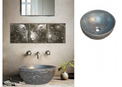 Χειροποίητος Νιπτήρας  Δίχρωμος Σιέλ Γκρι Θέων