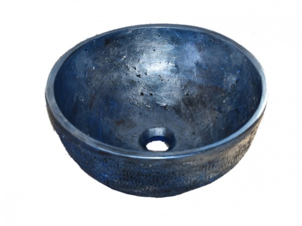 Handmade Metal Sink Iridescent Blue Turquoise