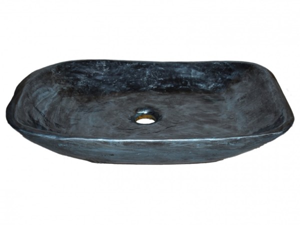 Χειροποίητος Νιπτήρας Μπάνιου Οδυσσέας μαύρος  μεταλλιζέ τυρκουάζ