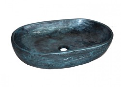 Χειροποίητος Νιπτήρας Μπάνιου Μαύρος Μεταλλιζέ Μπλε Θέτις