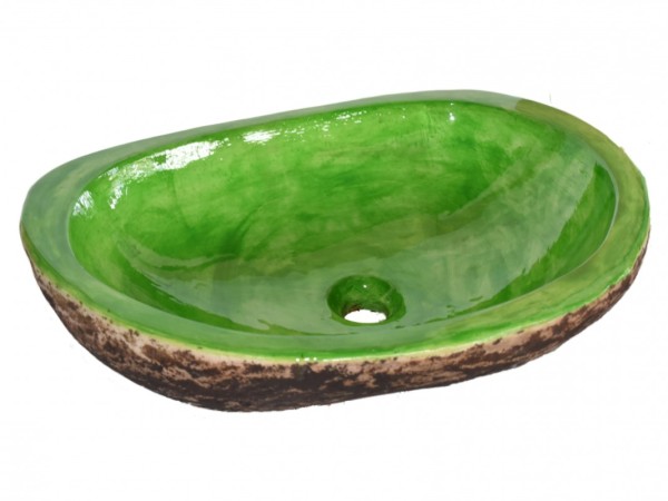 Handmade Zeus Bath Sink Bicolor green  brown