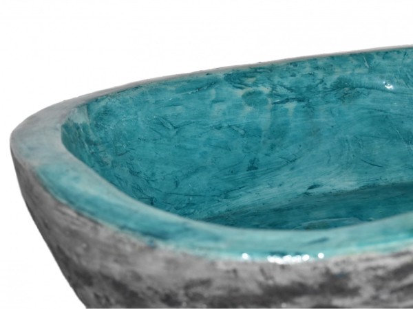 Νιπτήρας Χειροποίητος Νικίας Μαύρος Τυρκουάζ