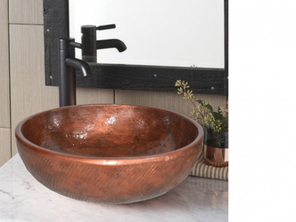 Λίθος Επιτραπέζιοι Νιπτήρες Μπάνιου Transparent Χαλκός 