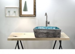 Επιτραπέζιος Δίχρωμος Νιπτήρας Μύρωνας Μαύρος Τιρκουάζ