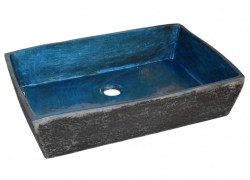 Νιπτήρας Μπάνιου Χειροποίητος Μύρωνας 60 Μπλε Μαύρος