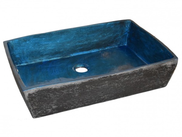 Bathroom Sink Handmade Myron 60 Blue Black