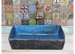 Νιπτήρας Μπάνιου Χειροποίητος Μύρωνας 60 Μπλε Μαύρος