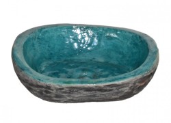 Νιπτήρας Χειροποίητος Νικίας Μαύρος Τυρκουάζ