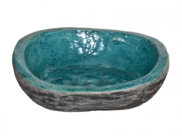 Νιπτήρας Χειροποίητος Νικίας Μαύρος Τυρκουάζ