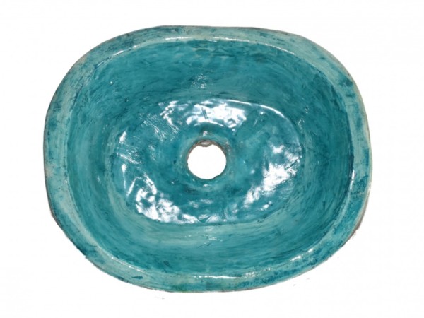 Νιπτήρας Χειροποίητος Νικίας Μαύρος Τυρκουάζ