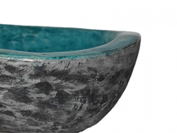 Νιπτήρας Χειροποίητος Νικίας Μαύρος Τυρκουάζ