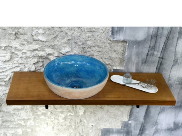 Στρογγυλός Vintage Νιπτήρας Λίθος Δίχρωμος