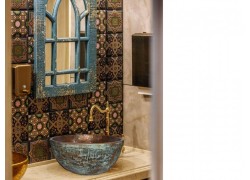 Ρουστίκ Νιπτήρες Τραβερτίνο Μπάνιου Χειροποίητοι Θέων Οξειδωμένοι Transparent