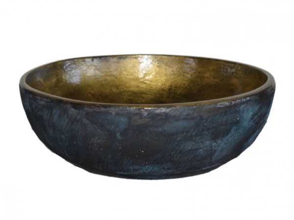 Seated Bathroom Sink Rustic Stone Oxidized With Gold