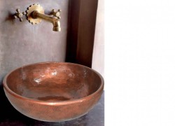 Λίθος Επιτραπέζιοι Νιπτήρες Μπάνιου Transparent Χαλκός 