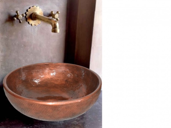 Λίθος Επιτραπέζιοι Νιπτήρες Μπάνιου Transparent Χαλκός 