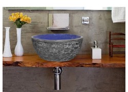 Θέων Χειροποίητος Επιτραπέζιος Νιπτήρας Δίχρωμος Μωβ Μαύρος 