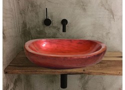 Χειροποίητος νιπτήρας μπάνιου Δίας κόκκινος Ιριδίζον