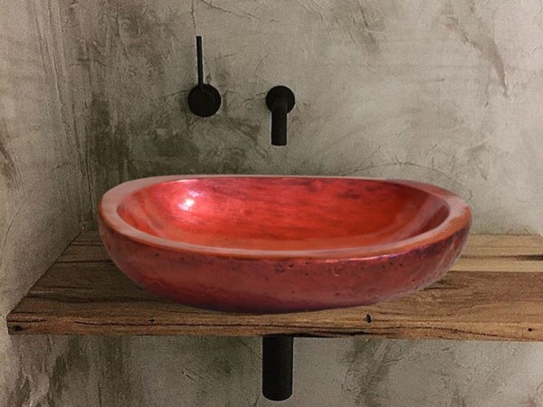 Handmade bathroom washbasin Zeus red Iridizon