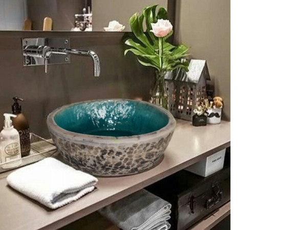 Δίχρωμοι Τραβερτίνο Νιπτήρες Γλαύκη Τιρκουάζ Ανθρακί 