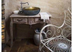 Επικαθήμενος Μπάνιου Νιπτήρας Λίθος Rustic Οξειδωμένος Με Χρυσό 