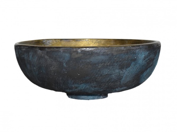 Seated Bathroom Sink Rustic Stone Oxidized With Gold