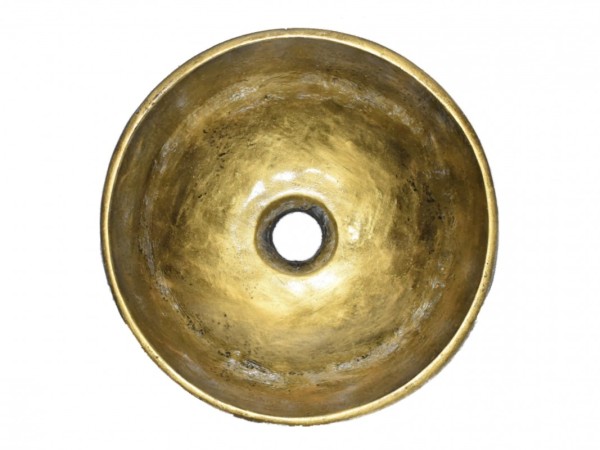 Seated Bathroom Sink Rustic Stone Oxidized With Gold