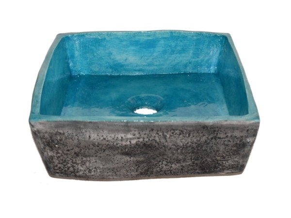 Επιτραπέζιος Δίχρωμος Νιπτήρας Μύρωνας Μαύρος Τιρκουάζ