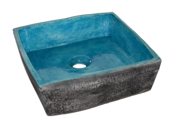 Επιτραπέζιος Δίχρωμος Νιπτήρας Μύρωνας Μαύρος Τιρκουάζ