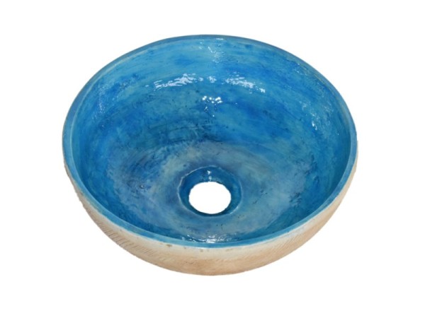 Στρογγυλός Vintage Νιπτήρας Λίθος Δίχρωμος