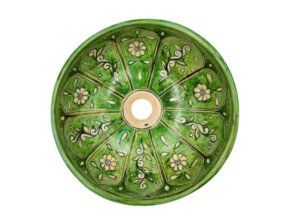 Φανταστικός περίτεχνος χειροποίητος στρογγυλός νιπτήρας μπάνιου Διώνη