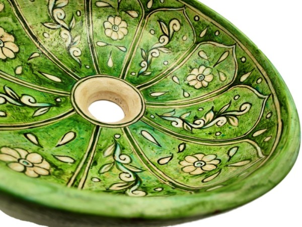 Φανταστικός περίτεχνος χειροποίητος στρογγυλός νιπτήρας μπάνιου Διώνη