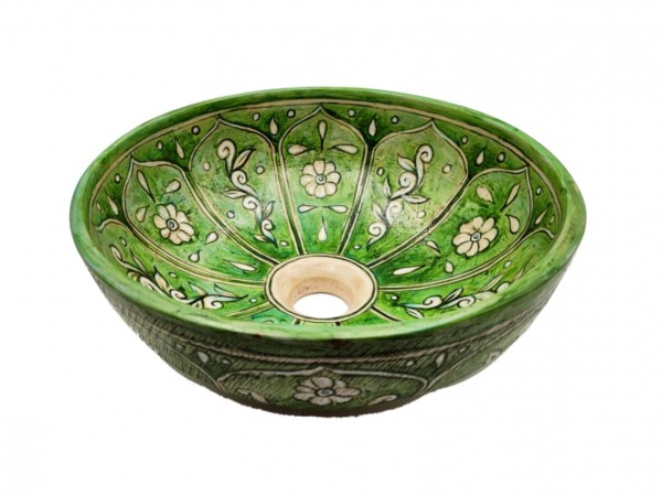 Φανταστικός περίτεχνος χειροποίητος στρογγυλός νιπτήρας μπάνιου Διώνη